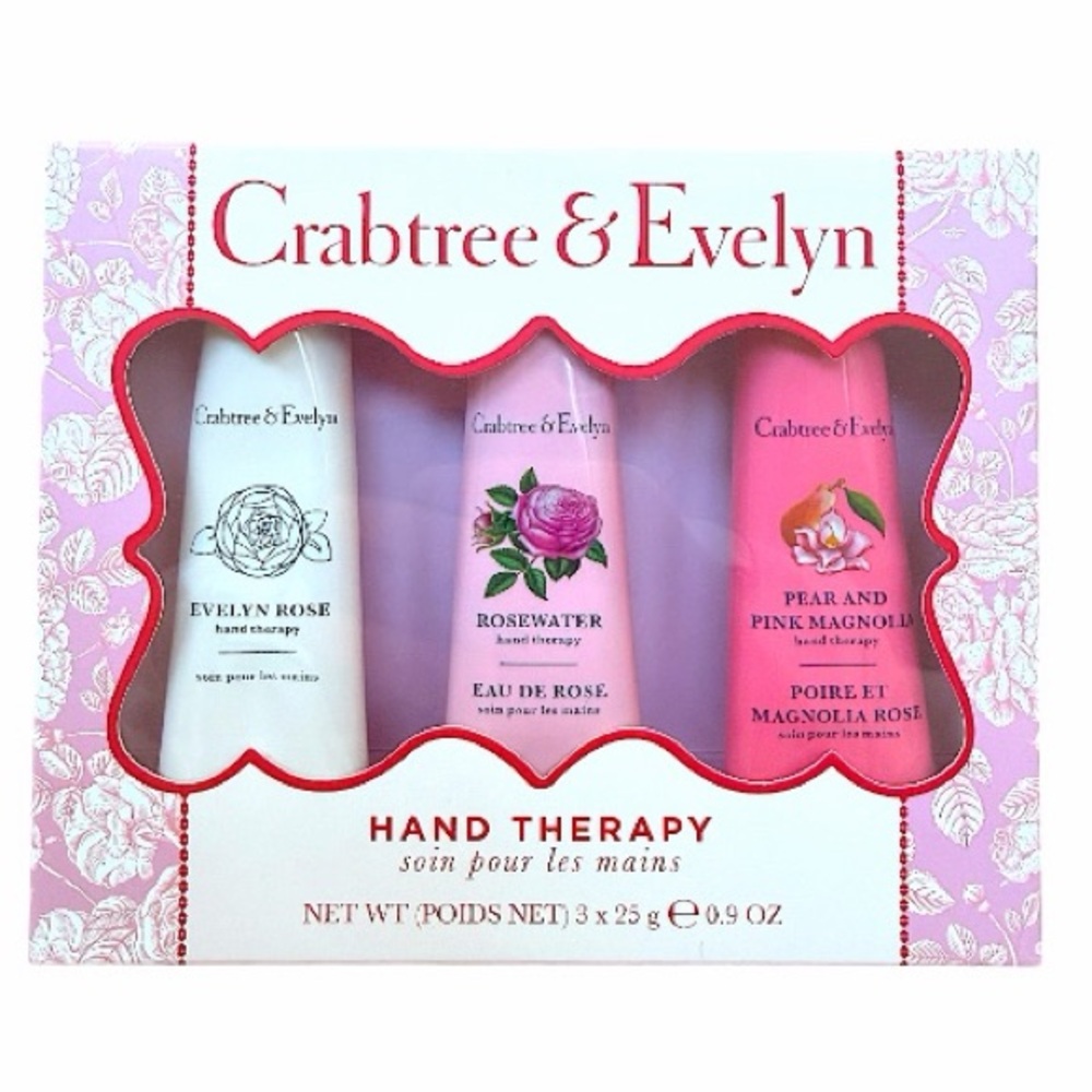 CRABTREE & EVELYN Hand Therapy Gift Set Trio of Floral Hand Creams